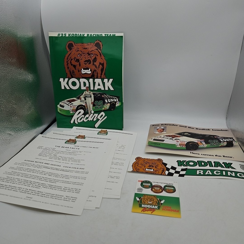 Vintage Nascar Press Kit Kodiak Racing Ken Schrader Media Guide #25 1994 Sticker
